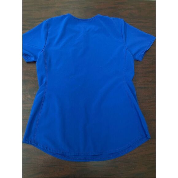 ScrubStar Supreme Stretch Electric Blue Scrub Top Size X-Small - Picture 4 of 8